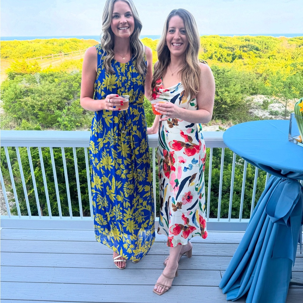 THML Coral and Cream Dress